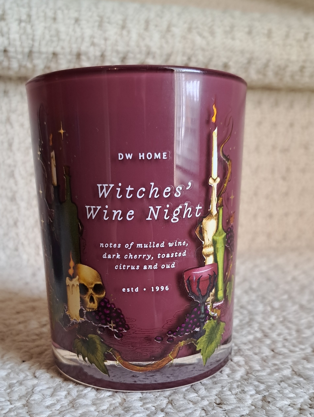 DW Home Witches' Wine Night Wooden wick Scented Candle NEW!
